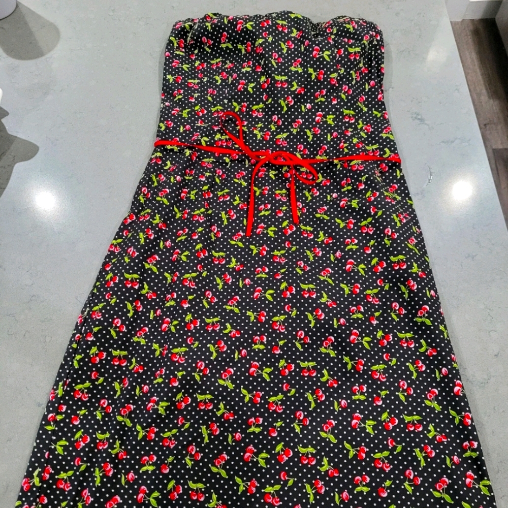 Strapless cherry dress